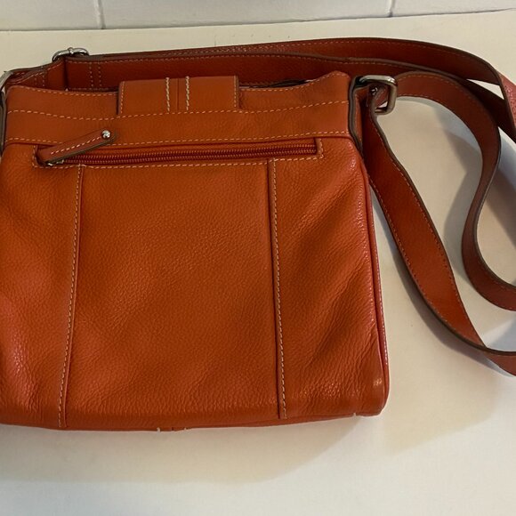 Tignanello Orange Leather Crossbody Bag - Picture 3 of 3